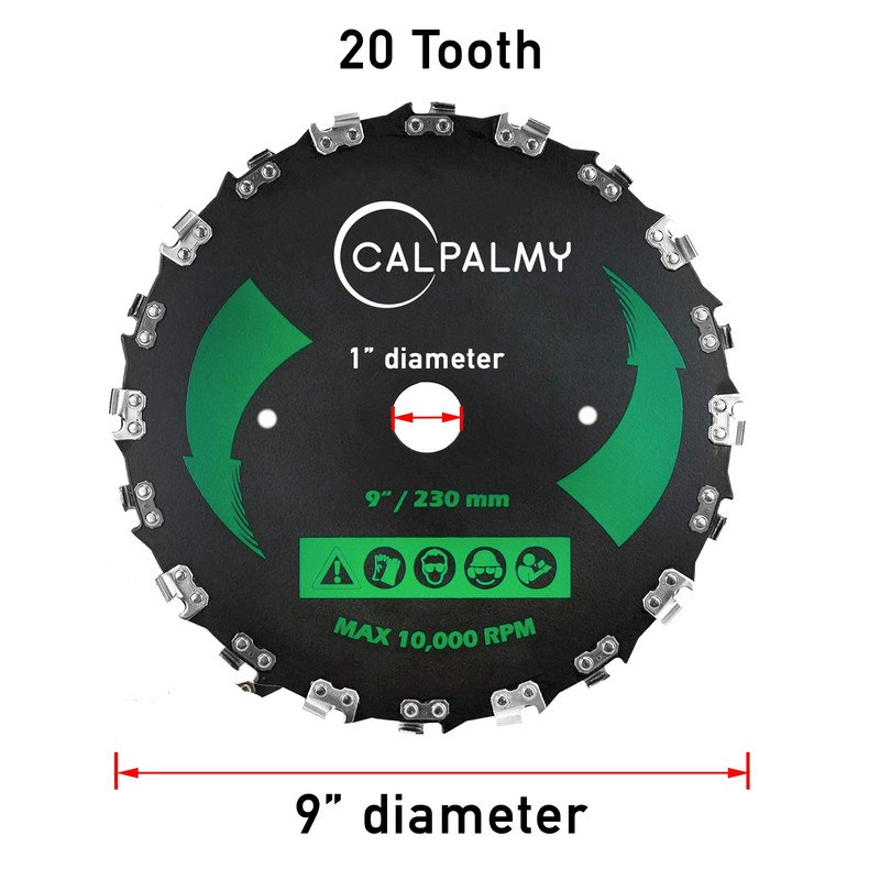 CalPalmy (2-Set) 9" x 20T Chainsaw Tooth Brush Blades Tool