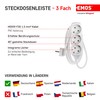 EMOS EMOS - 3-Fach Steckdosenleiste 3m - 3 Schuko-Steckdosen 45??