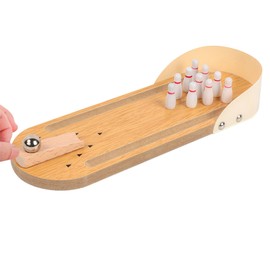 JurciCat Bowling Set Children's Bowling Game for Children Mini Bowling Alley with 10 Pins with Wooden Desktop Gnome Gift for Adults and Children from 3 Years