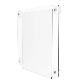 FixtureDisplays Clear Window Sign Holder with Suction Cups 8.5X11 Made from Durable PET Material
