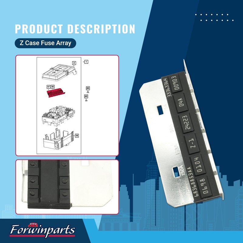 Forwinparts Z Case Fuse Array for Jeep Wrangler Gladiator 2018-2023