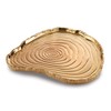 Elegance Gold Tree Bark Titanium Plated Porcelain Tray 13 Inch