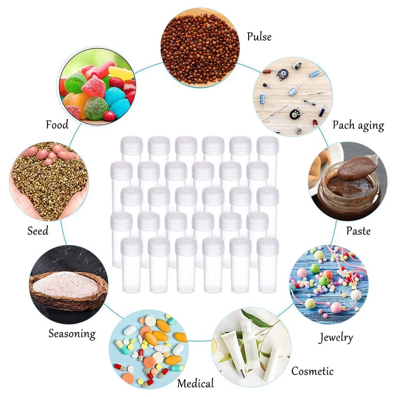 GZcaiyun Pack of 120 5 ml Plastic Sample Bottles, Transparent