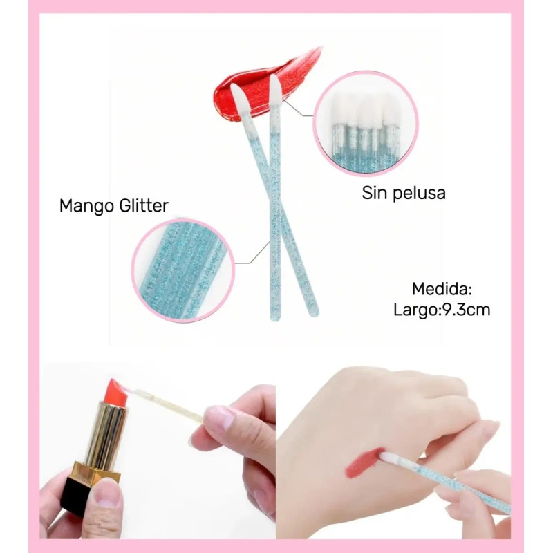300 Pzas Lip Brush Glitter Para Labios Pestañas,microblading