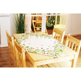KAMACA Meadow Flowers and Butterflies Series High-Quality Print Motif with Flowers An Eyecatcher in Spring Summer (Tablecloth 85 x 85 cm)