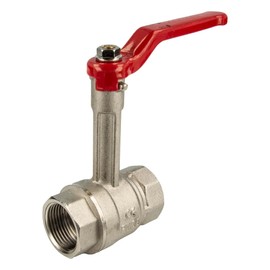 tecuro Ball Valve with Extended Spindle, Both Female Thread Rp 1/2 Inch (DN 15) Nickel-Plated Brass