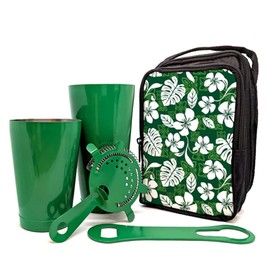 Bar Tote Set - Hawaiian Design - Green Bar Tools