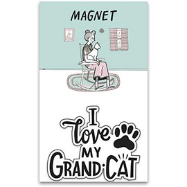 Cat Lover I Love My Grandcat Decorative Refrigerator Magnet on Backer Card