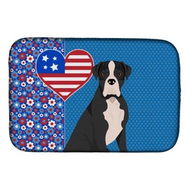 Caroline's Treasures WDK5148DDM Natural Eared Black Boxer USA American Dish Drying Mat Absorbent Dish Drying Mat Pad for Kitchen Counter Dish Drainer Mat for Countertop, 14 x 21", Multicolor