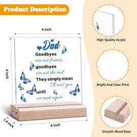 Memorial Gifts for Loss of Father Bereavement Present Acrylic Plaque Sympathy Gift for Loss of Dad in Memory of Dad Present Remembrance Funeral Condolence Clear Desk Decorative with Wooden Stand