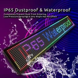 P10 Scrolling LED Sign Programmable Welcome Sign 40" x 8", RGB Fullcolor Led Display With WIFI+USB,Waterproof Digital Sign Led Light, Small Indoor Outdoor Decor For Party, Home, Message Board