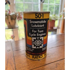 BOMBARDIER VINTAGE 50/1 OIL TWO CYCLE BOMBARDIER LUBRICANT 12 FL OZ FULL UNOPENED CAN RETRO