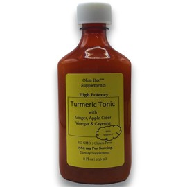 Turmeric Tonic with Ginger, Apple Cider Vinegar, Cayenne Pepper Herbal Supplement