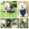 Adjustable Plaid Dog Bandanas,1PC Soft Washable Cotton Triangle Bib Kerchief