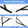 Gabotrie 6 Pack Heavy Duty Shelf Brackets,12 x 8 inch
