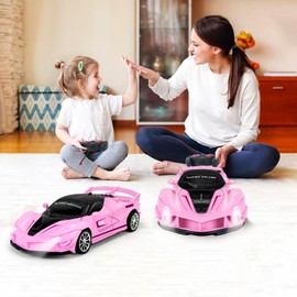Bloolilies Remote Control Car for Girls 3-5, 1:18 Scale Hobby RC Cars Toys for Kids Toddlers Age 3 4 5 6 7 8-12 Year Old- Model Sports Racing Car with Headlights Christmas Birthday Gift, Pink