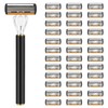 Men's Safety Razor Long Handle Stainless Steel, Double Edge Blades