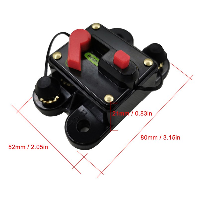 Circuit Breaker Manual Reset 1/4in Overcurrent Protection DC 12‑48V for