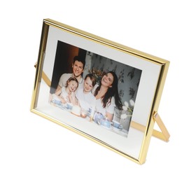 AhaGo Gold Floating Frame (5"x7", Horizontal), For Picture 4x6, 3x5, 2x3, Tabletop Shelf Photo Frame, Home or Office Decor, Classy For Valentine‘s Day, Birthday or Wedding