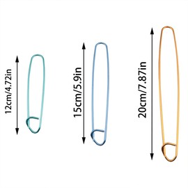 Ruiwaer 15PCS 12cm, 15cm,20cm Knitting Stitch Holder Set Yarn Stitch Holder Set Aluminum Knitting Crochet Practical Tools Safety Pins for Knitting Notions Or Crochet Sewing Knitting Quilting