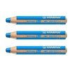 STABILO Woody 3 in 1 Extra Large Pencils, Cobalt Blue,