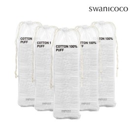 Swanicoco (현대Hmall)스와니코코 엠보싱 화장솜 100매 x 5개 (부드러운 순면 100%) (Sswanicoco) Embossed Cotton Pads 100 Sheets x 5 Packs (Soft 100% Cotton)