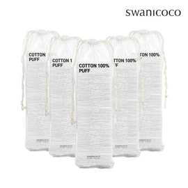 Swanicoco (현대Hmall)스와니코코 엠보싱 화장솜 100매 x 5개 (부드러운 순면 100%) (Sswanicoco) Embossed Cotton Pads 100 Sheets x 5 Packs (Soft 100% Cotton)