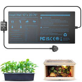 Zyncove Seedling Heat Mat with Dual Display, 20 x 10in Plant Heated Propagator Waterproof Seedling Heating Pad for Pepper Tomato Seedling Germination, Reptiles, Brewing & Greenhouse Incubation