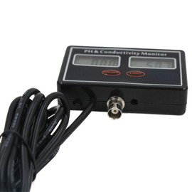 tooloflife Digital Online pH EC Conductivity Meter Tester Water Quality Real Time Continuous Monitoring for Aquariums, Pond, Pools, Spa - Black, Freestanding HA8086