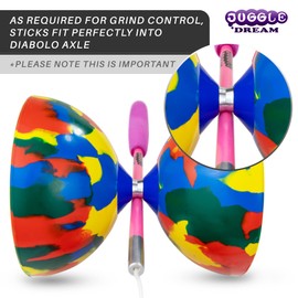Juggle Dream SuperGlass Diabolo Handsticks Made of Fibreglass Tube and Diabolo Cord - with EVA Foam Handle - Professional Quality Juggling Devices (Pink)