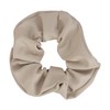 Motique Accessories Vegan Leather Look Scrunchie (Cream), 1 Count (Pack