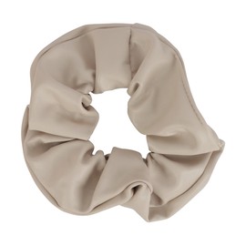 Motique Accessories Vegan Leather Look Scrunchie (Cream), 1 Count (Pack of 1)