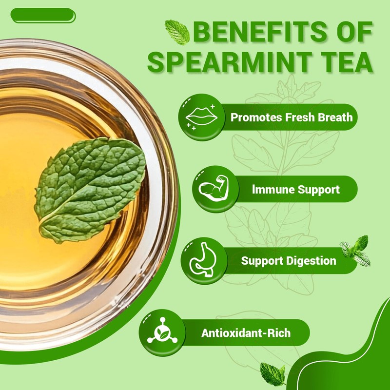 Spearmint Leaf Herbal Tea - Caffeine Free, 40 Tea Bags