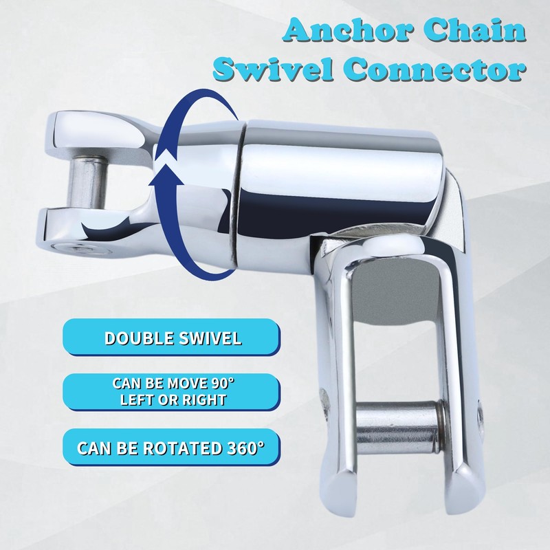Pvrud Multidirectional Boat Anchor Swivel 316 Stainless Steel, Marine -