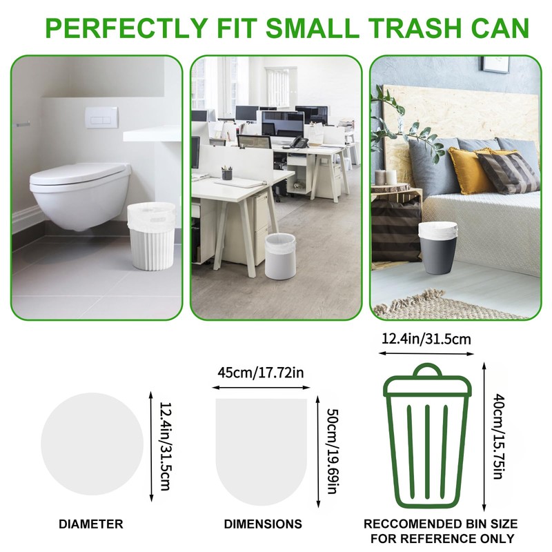 Small White Trash-Bags Bathroom 4 Gallon - Compostable Garbage Bags