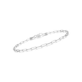 925 Sterling Silver Paperclip Chain Bracelet 4mm Silver Bracelet for Women Men Silver Bracelet 6.5-9 Inches (Silver 4mm, 8)