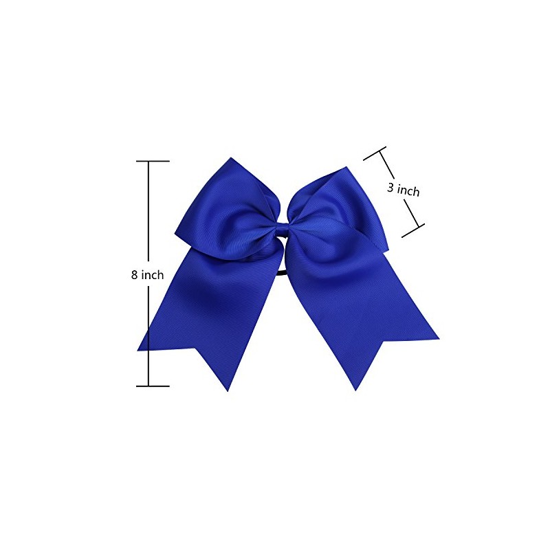 8 Inch Cheerleader Bows Ponytail Holder Solid Color Cheerleading Bows