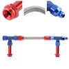 AN8 Braided Dual Feed Fuel Line Kit Carb Fittings for