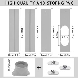 Portable Air Conditioner Window Vent Kit, 5.9 Inch Diameter 59 Inch Length Exhaust Hose,Adjustable Vertical/Horizontal Sliding Window Kit Plate for AC Unit