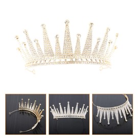 Baluue 1 PC Sweet Headdress Beautiful Bridal Crown Wedding Dress Accessory Golden Design Comfortable Wear for Brides Adds Glamour to Your Look Makes You Stand