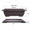MUZHI 3PCS Large Rectangular Bonsai Tree Pots Planters with Tray