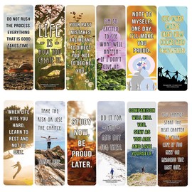 Motivational Quotes Bookmarks Series 2 (60-Pack) – Daily Inspirational Card Set – Interesting Book Page Clippers – Great Gifts for Kids and Teens