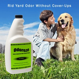 ODOREZE Natural Probiotic Yard & Concrete Odor Eliminator Spray: Makes 64 Gallons to Stop Waste Stench
