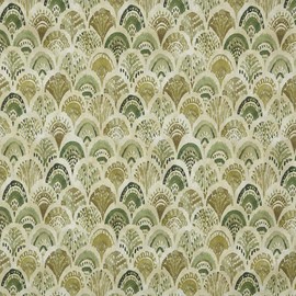 Kt KILOtela - Digital Printed Canvas Fabric - Half Panama 100% Organic Cotton, Oeko-Tex Standard 100 - Fabric 100 cm Length x 280 cm Width | Baleira Scales - Green ─ 1 metre