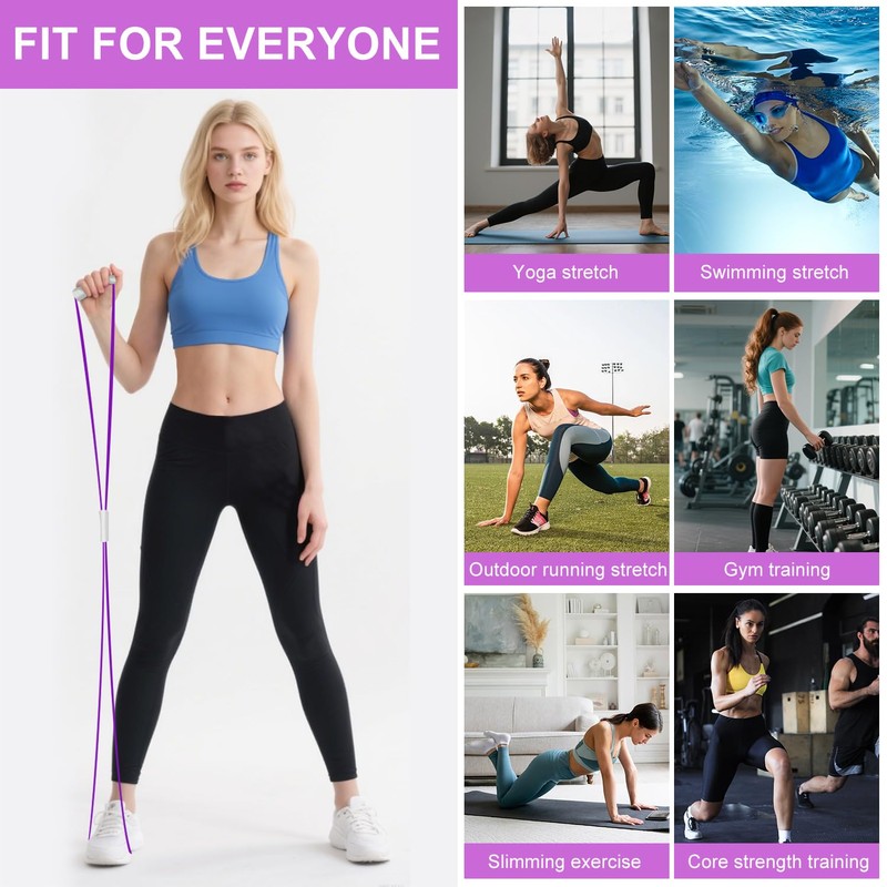 4 Pack Figure 8 Fitness Resistance Band, Workout Stretch Bands