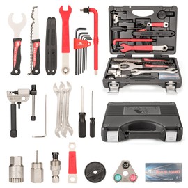 Bike Hand Bicycle Tool Kit Professional Repair Kit with Chain Tool Wrench and Accessories Black Red