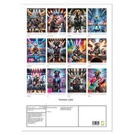 Rockstar Labbi (Wandkalender 2026 DIN A2 hoch), CALVENDO Monatskalender: Musikalische Labradore (CALVENDO Tiere)