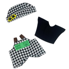 Clothes Set for 6.7inch Doll（Not Included Doll） - Outfit Set for 17cm Dolls Overalls Suit，Fashion Replaceable Cute Clothing & Style Bundle (White, Black)