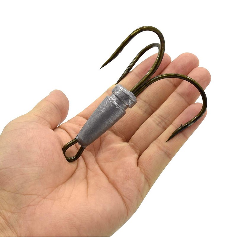 4 x Weight Hanging Hooks Treble Hooks (6/0, 8/0, 10/0,