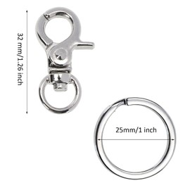 Dog Tag Clips Penta Angel 4Pcs Pet ID Name Tag Buckle Clips with 10Pcs Key Rings for Dog Cat Puppies Collars and Harnesses